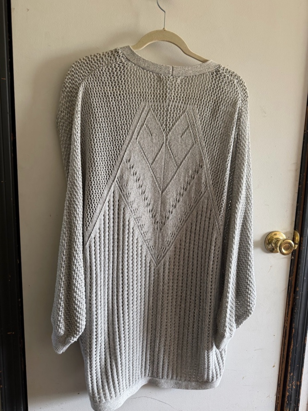 Maurices Women's XXL Gray Open-Knit Cardigan Sweater Open Front Lightweight